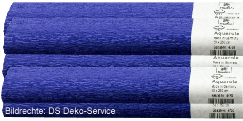 Aquarola Krepp-Papier, 10er Set, je 2,50m x 50cm, dunkelblau