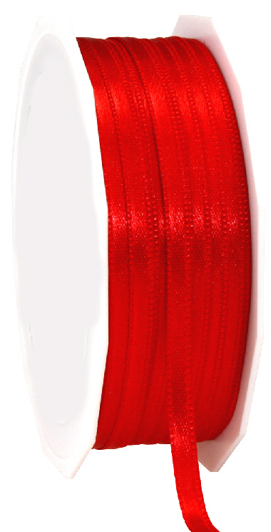 Doppel Satinband rot, Rolle 50m x B 3,5mm