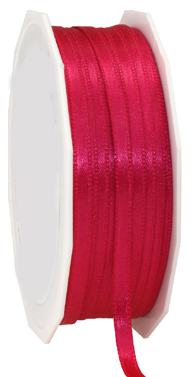 Doppel Satinband pink, Rolle 50m x B 7mm