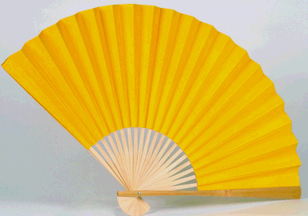 Japan Fächer 50cm, Papier gelb
