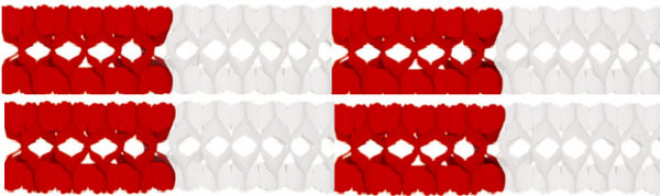 Girlande 10m x 16cm Ø, rot-weiß