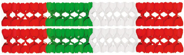 Girlande 10m x 16cm Ø, rot-weiß-grün