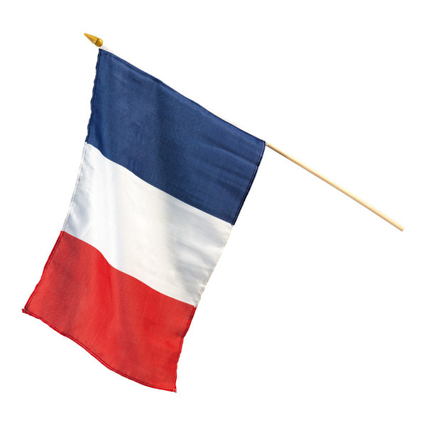 Fahne mit Holzstiel, 45x30cm  Frankreich