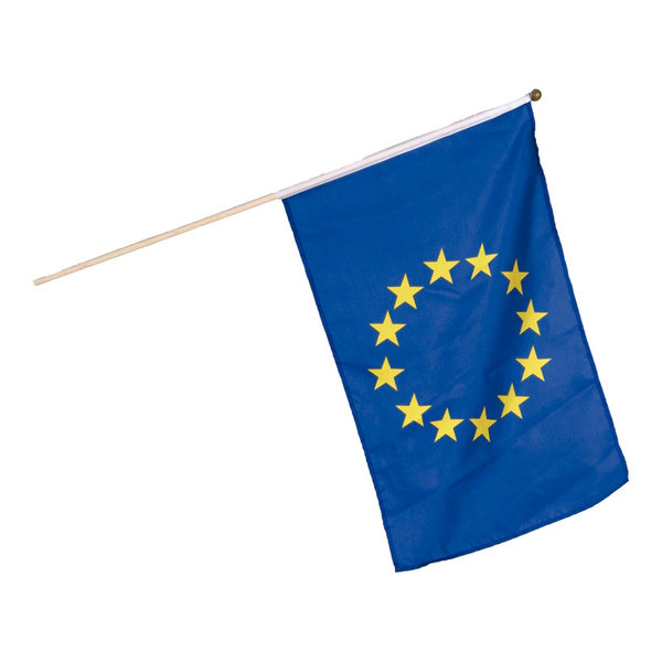 Fahne mit Holzstiel, 45x30cm  Europa