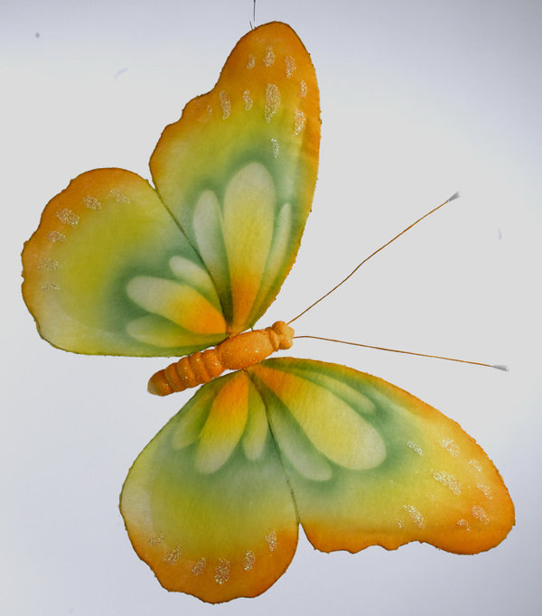 Schmetterling groß, orange/gelb/türkis