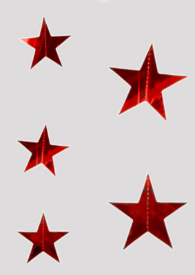 Sternenkette rot, L 200cm x 12cm Ø