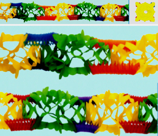 Girlande mit Blumeneinsätzen, L 4m x 16x16cm Ø, 5er Set